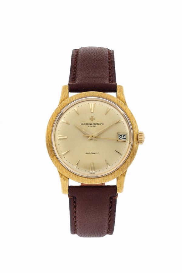 VACHERON&CONSTANTIN, Geneve, Automatic, BIRCH BARK, Ref. 63780. Very fine, self-winding, 18K yellow gold wristwatch with date. Made circa 1960