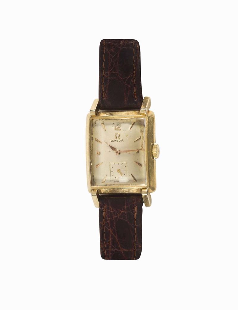 OMEGA, orologio da polso, di forma, placcato oro. Realizzato nel 1950 circa  - Asta Vintage, Gioielli e Orologi - Cambi Casa d'Aste