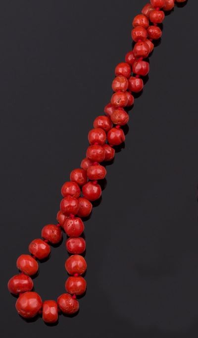 Collana in Corallo Rosso, Boules Scalari