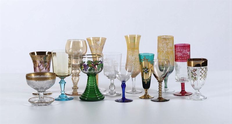 Groupage di bicchieri in cristallo di Murano  - Auction Timed Fine Art - I - Cambi Casa d'Aste