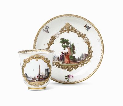 Tazza con Piattino Meissen, 1740-1745