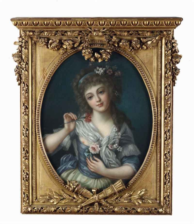Pittore del XVIII-XIX secolo Ritratto femminile  - Auction Fine Art - Cambi Casa d'Aste