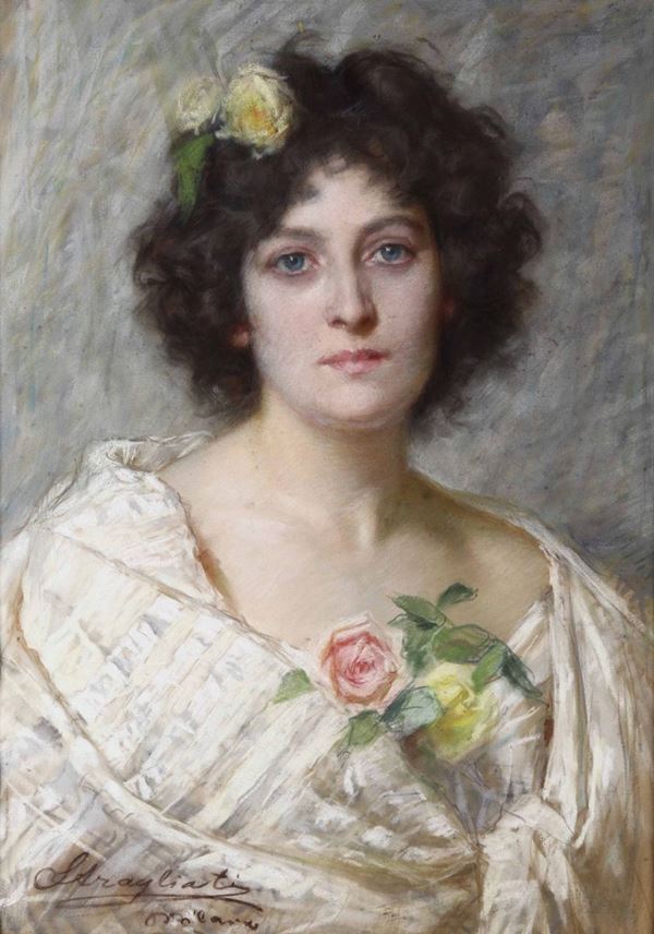 Carlo Stragliati (Milano 1868-1925) Ritratto femminile