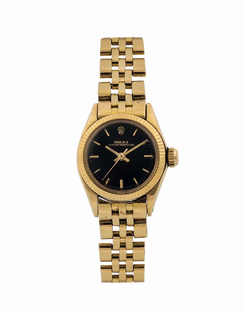 Rolex, Oyster Perpetual, Ref. 6619. Fine,  self-winding, water-resistant, 18K yellow gold lady's wristwatch with an 18K yellow gold Rolex bracelet and deployant clasp. Made circa 1960  - Auction Watches and Pocket Watches - Cambi Casa d'Aste