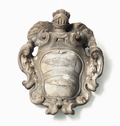 Stemma Nobiliare in Marmo, Arte Barocca Italiana del XVII Secolo