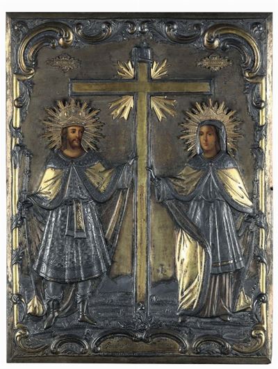 Grande Icona con Riza in Argento Dorato, 1898