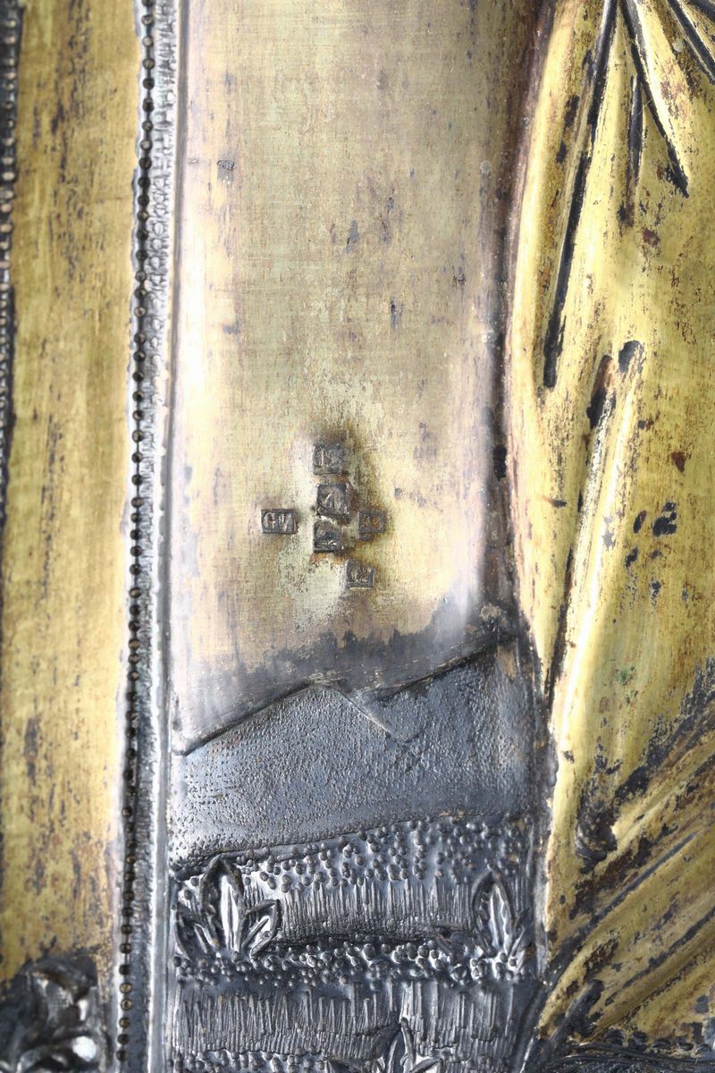 Grande Icona con Riza in Argento Dorato, 1898