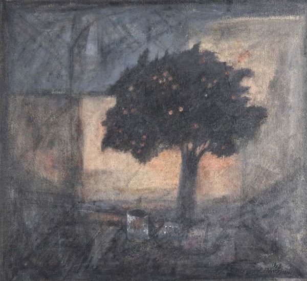 F. Francesconi Casolare con albero, 1968