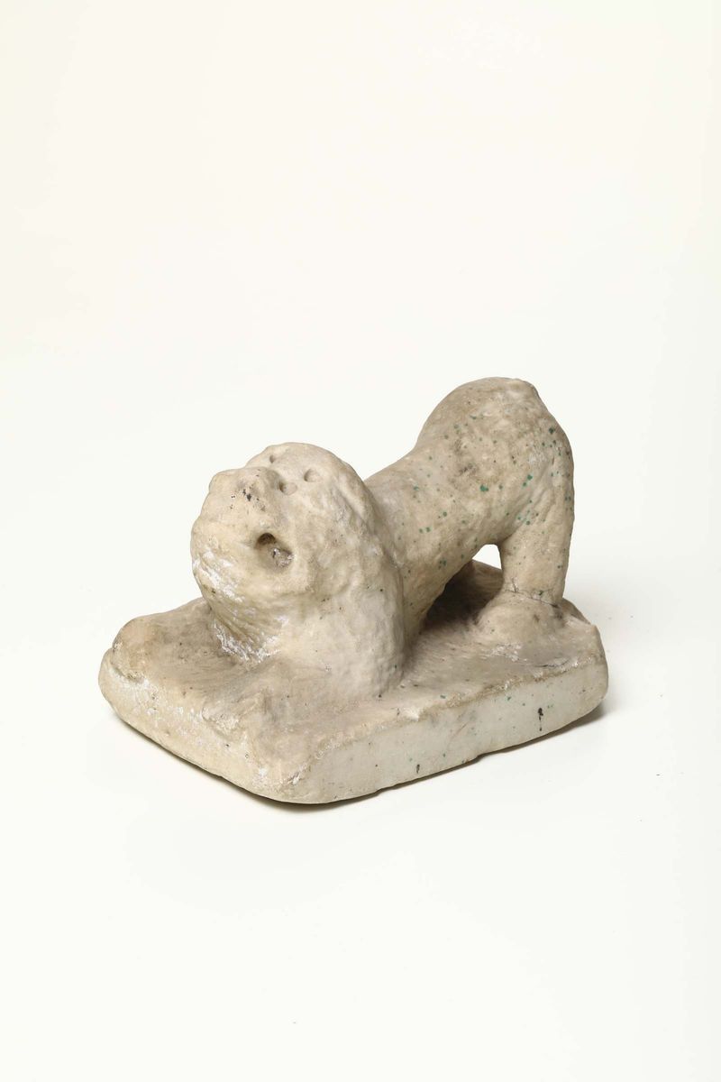 Piccolo Leone in Marmo Scolpito, Arte Italiana Probabile XIV Secolo