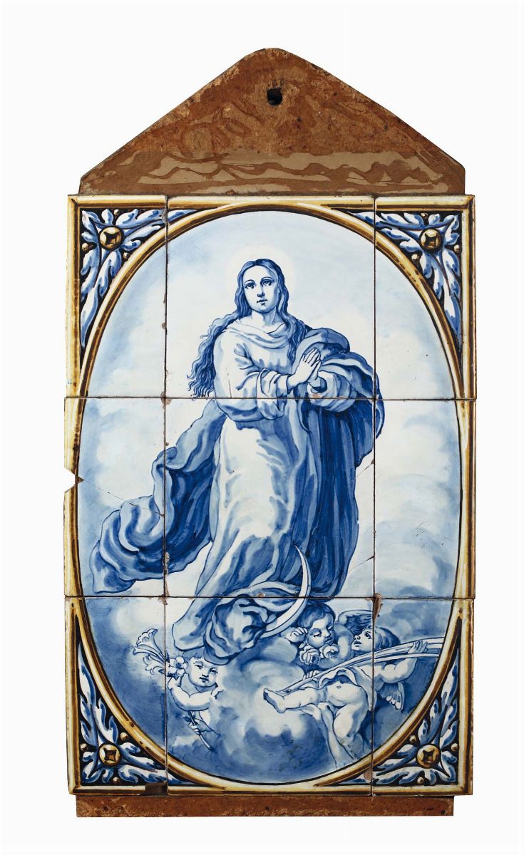 Gruppo di Dieci Placche in Terracotta e Maiolica Policroma di Varie Epoche e Misure