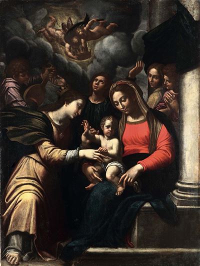 Scuola Dell’italia Centrale del XVII Secolosposalizio Mistico di Santa Caterina
