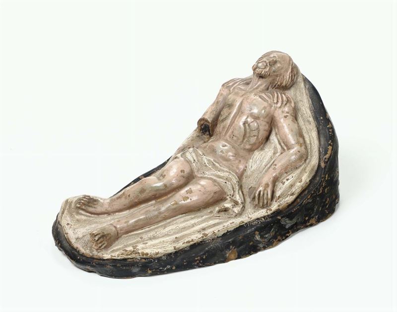 Cristo deposto in terracotta dipinta, plasticatore del XVIII secolo  - Auction Fine Art - Cambi Casa d'Aste
