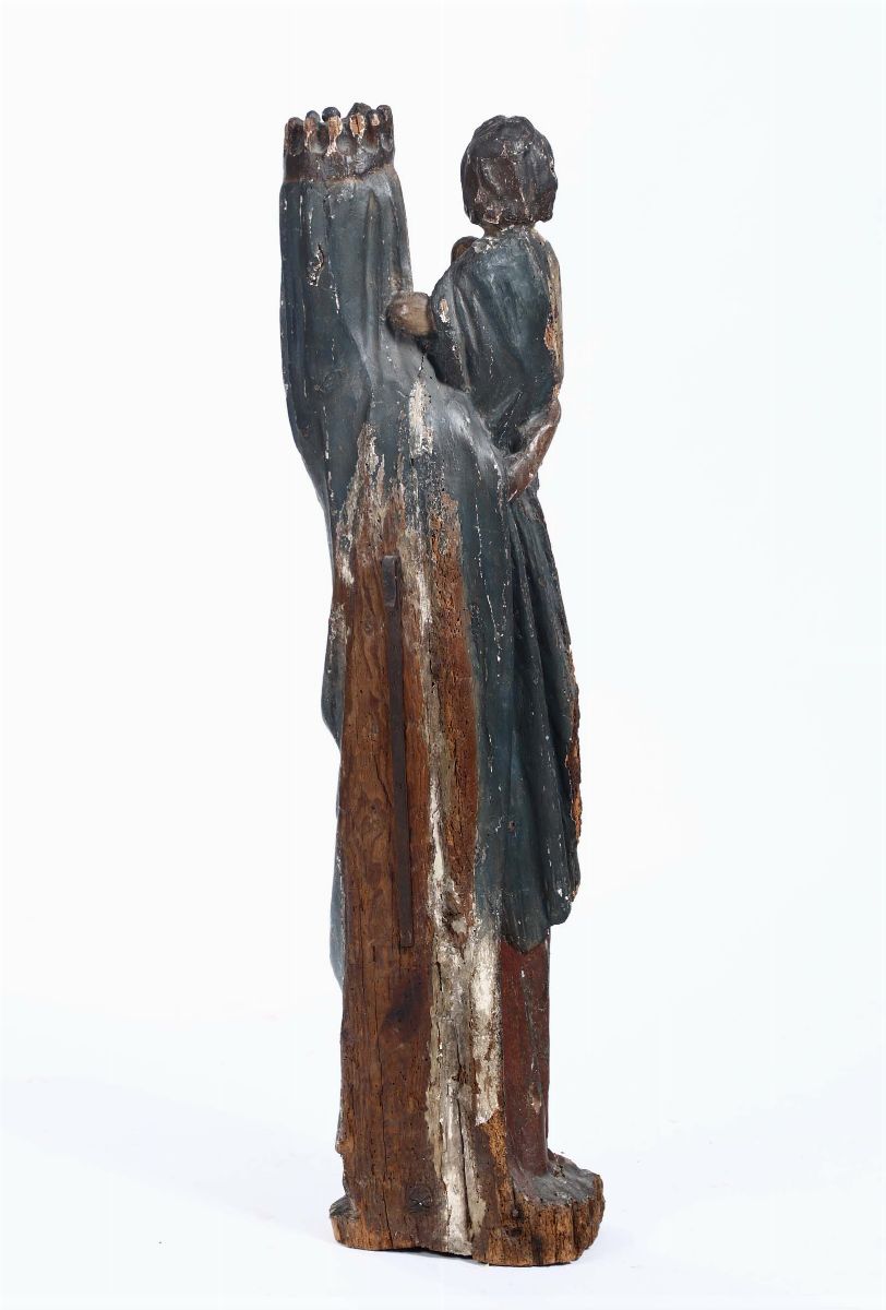 Madonna con il Bambino in Legno Scolpito e Dipinto, Arte Dell’italia Centrale, Probabile, XIV Sec...