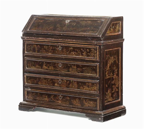 Ribalta in legno dipinto a chinoiseries, Lombardia o Veneto XVIII secolo