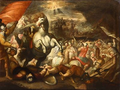 Scuola Romana del XVII Secolo, Seguace di Bernardino Cesaribattaglia tra Cristiani e Turchi