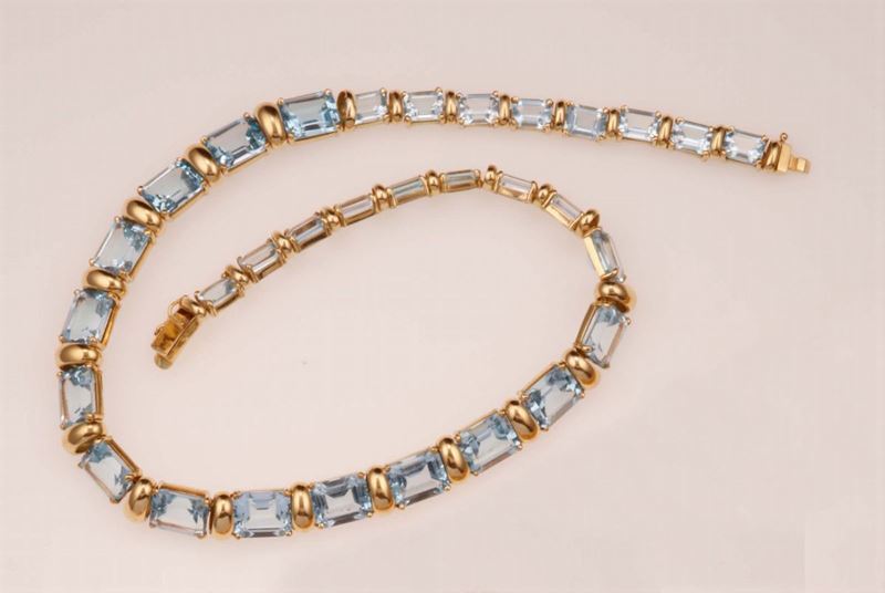 Aquamarine and gold necklace  - Auction Fine Jewels - Cambi Casa d'Aste