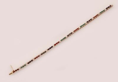 Bracciale Tennis con Diamanti, Rubini, Zaffiri e Smeraldi