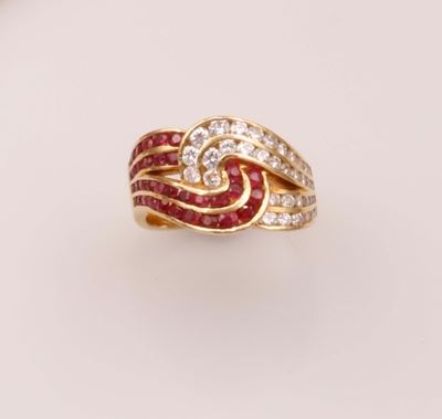 Anello con Rubini e Diamanti