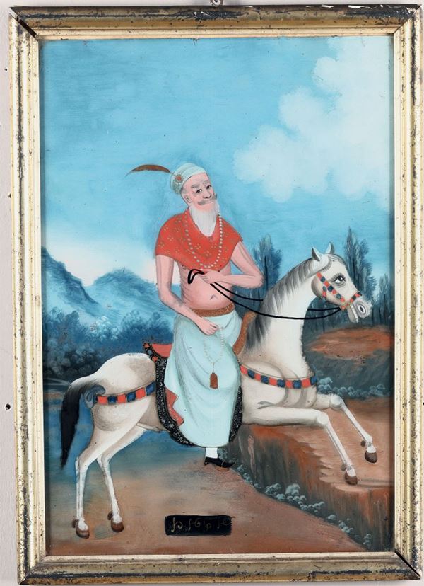 Scuola del XVIII secolo Turco con cavallo