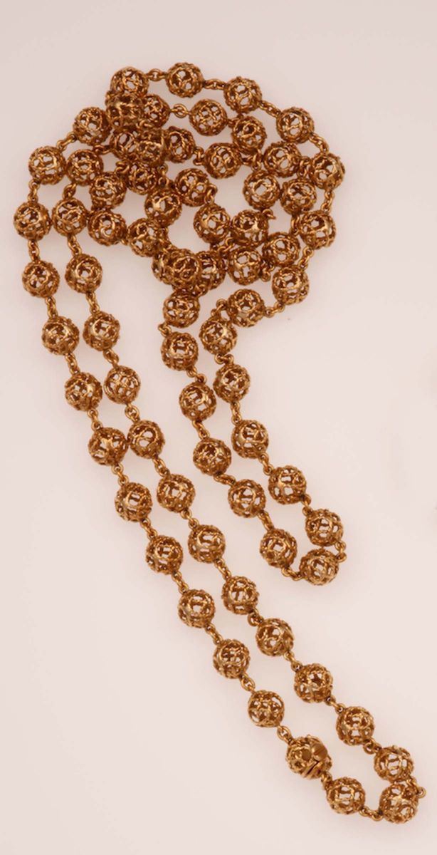 Gold necklace. Signed Mario Buccellati. Fitted case  - Auction Fine Jewels - Cambi Casa d'Aste