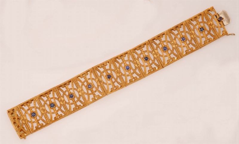 Gold and sapphire bracelet  - Auction Fine Jewels - Cambi Casa d'Aste