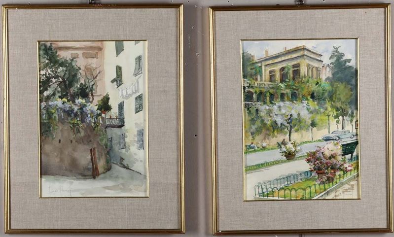 Guido Hanset (1910-1992) Coppia di paesaggi  - Asta Dipinti e Arredi - Cambi Casa d'Aste