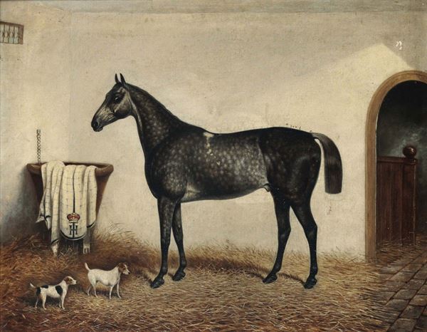 William Eddowes Turner (1820 - 1885) Horse in a stable