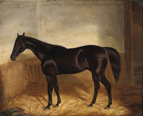 John Frederick Herring (1795-1865) Horse in a stable