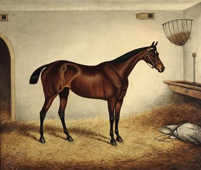 William Eddowes Turner (1820 - 1885)horse in a Stable