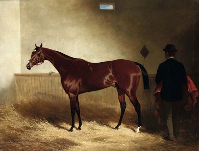 John Wheeler (1821 - 1903)horse And Groom in a Stable