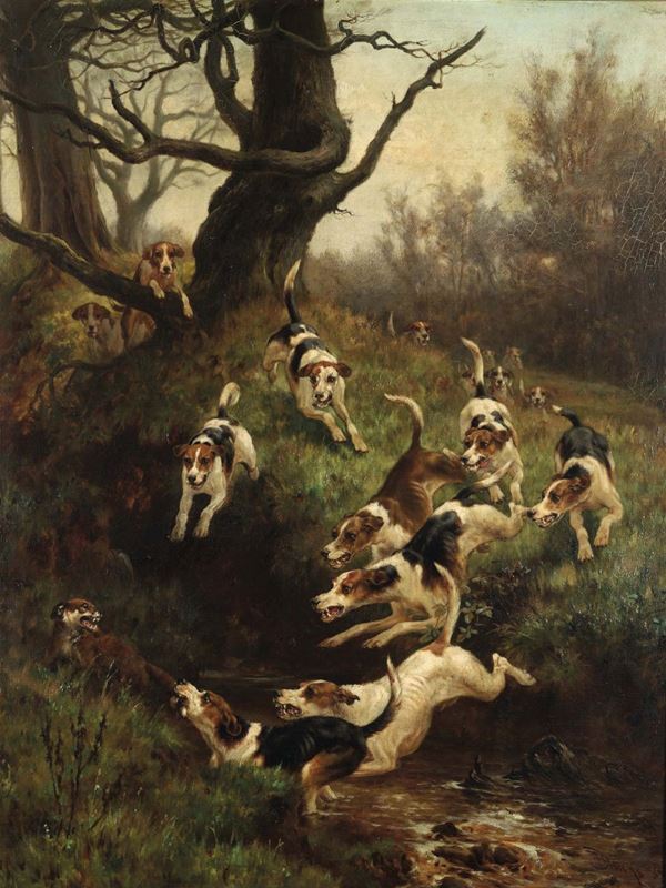 Thomas Blinks (1860 - 1912) Fox and Hounds