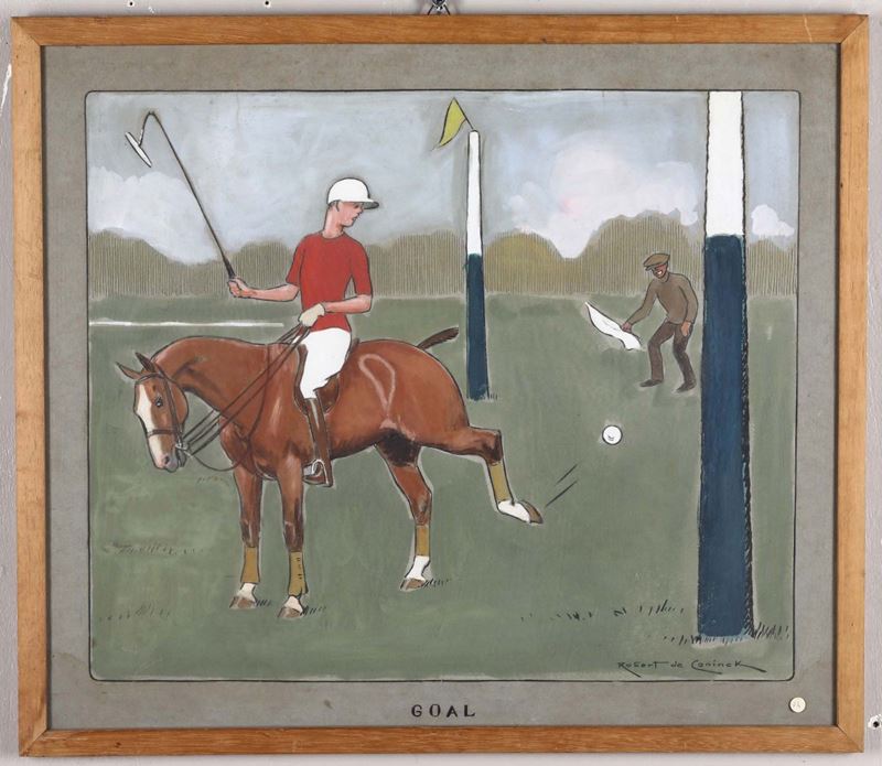 Robert de Coninck (XIX-XX secolo) Polo goal  - Auction Paintings and Drawings Timed Auction - I - Cambi Casa d'Aste