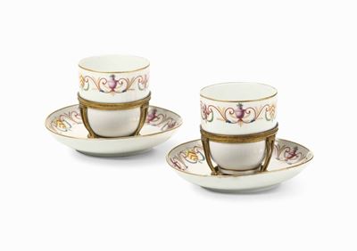 Coppia di Tazzine “trembleuses” Torino, Manifattura di Vinovo, 1790 Circa Periodo Gioanetti (1780...