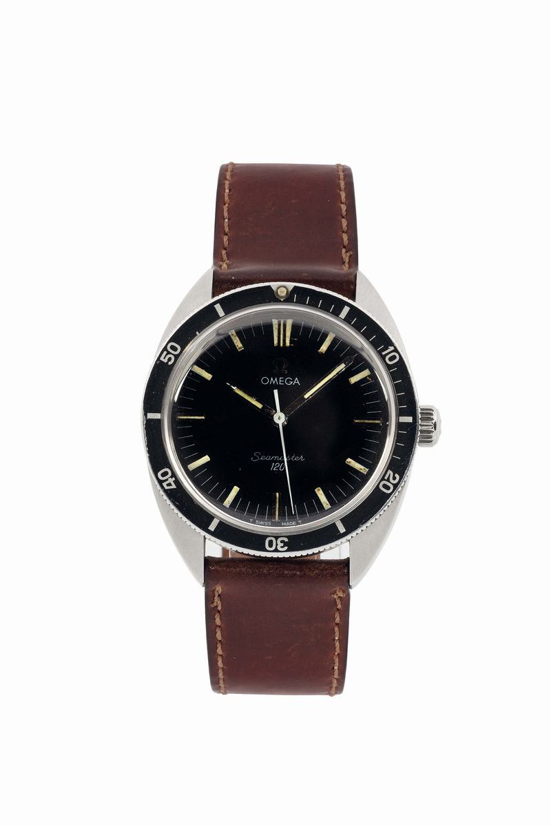 OMEGA, Seamaster 120, Ref. 135027. Fine, tonneau-shaped, center seconds, water resistant, stainless steel wristwatch. Made circa 1969  - Auction Watches and Pocket Watches - Cambi Casa d'Aste