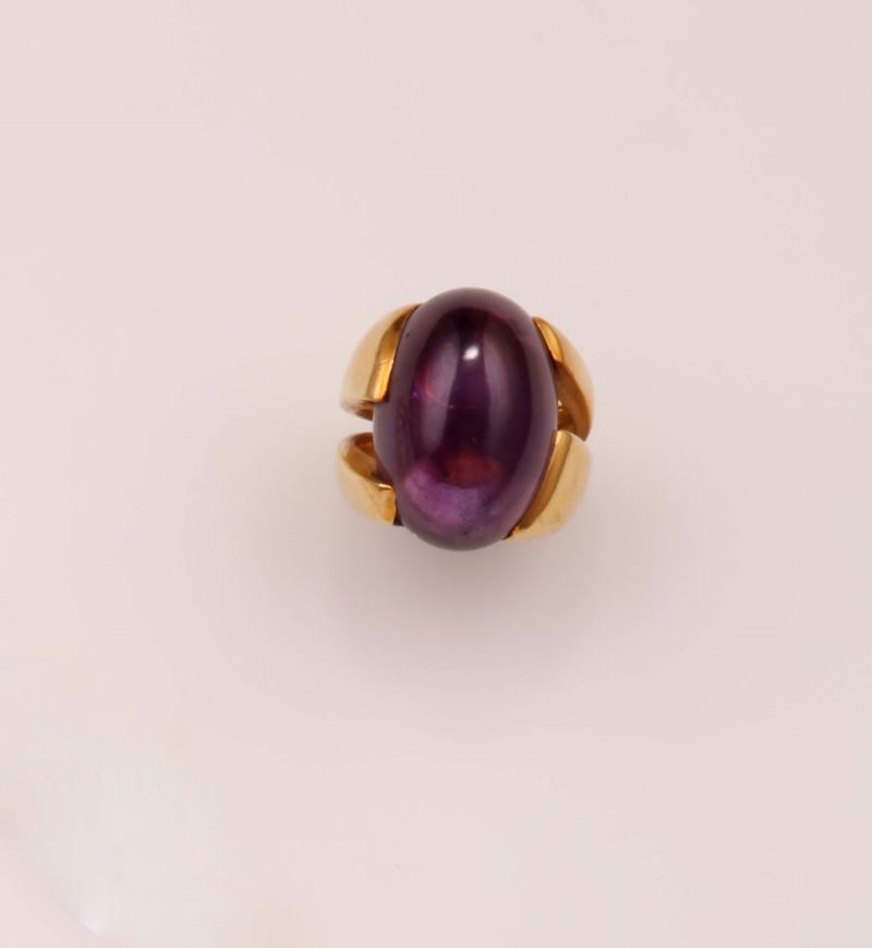Anello con ametista taglio cabochon  - Auction Vintage, Jewels and Watches - Cambi Casa d'Aste