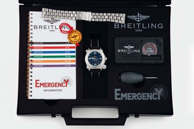 Breitling, Genève, Emergency, Chronometre, Ref. E76321. Raro, Orologio da Polso, in Titanio, al Q...