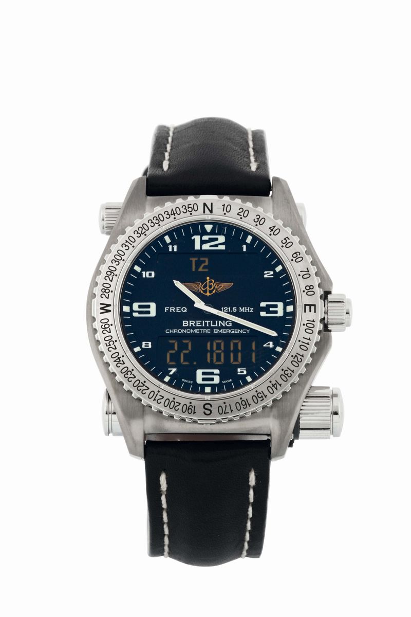 Breitling, Genève, Emergency, Chronometre, Ref. E76321. Raro, Orologio da Polso, in Titanio, al Q...