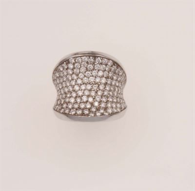 Anello a Fascia con Pavé di Diamanti