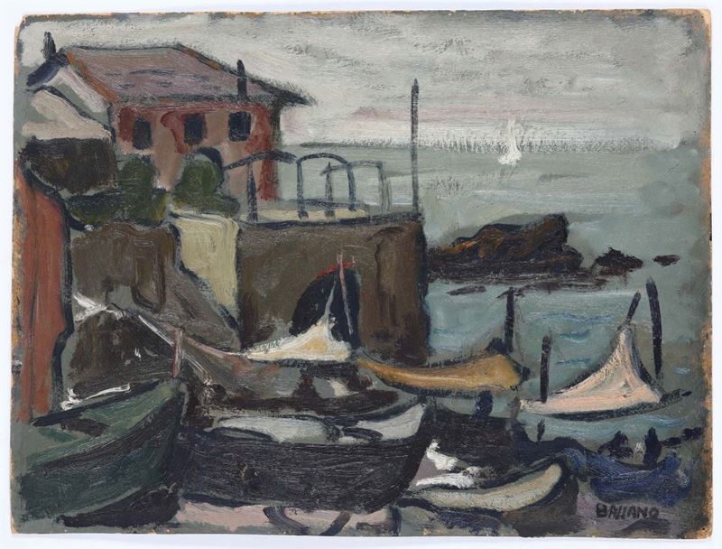 Luigi Bassano (1900-1989) Scorcio di paesaggio sul mare  - Auction Fine Art - Cambi Casa d'Aste