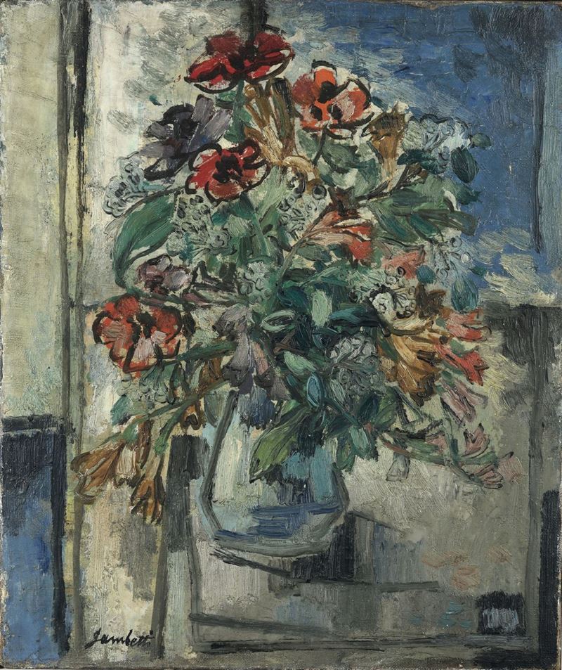Dino Gambetti (1907-1988) Vaso di fiori  - Auction Paintings Timed Auction - Cambi Casa d'Aste