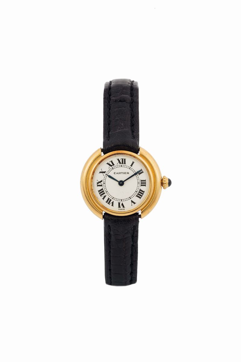 Cartier, Paris, Vendome,  18K yellow gold lady's wristwatch with original gold deployant clasp. Made circa 1980  - Auction Watches and Pocket Watches - Cambi Casa d'Aste
