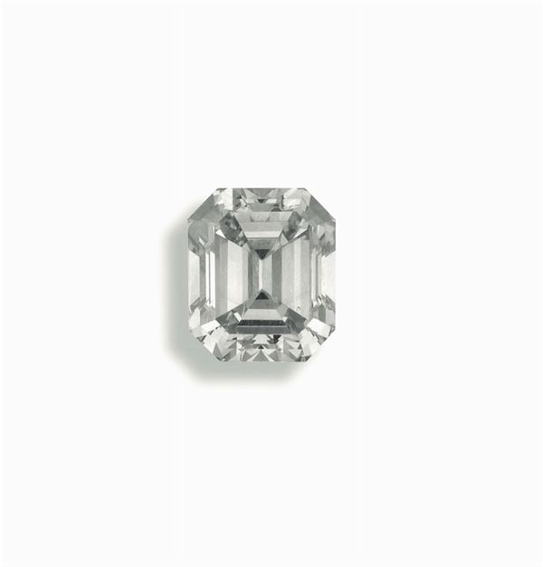 Unmounted emerald-cut diamond weighing 1.36 carats