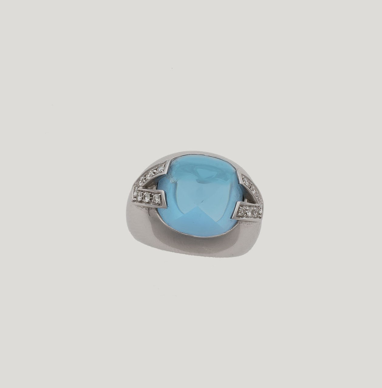 Versace. Anello con Acquamarina e Diamanti