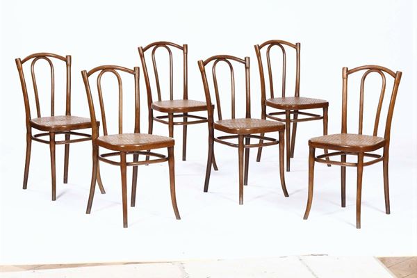 Sei sedie in faggio curvato, Thonet Austria