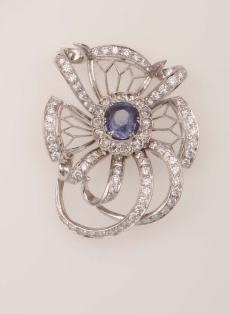 Sapphire and diamond pendant  - Auction Fine Jewels - Cambi Casa d'Aste