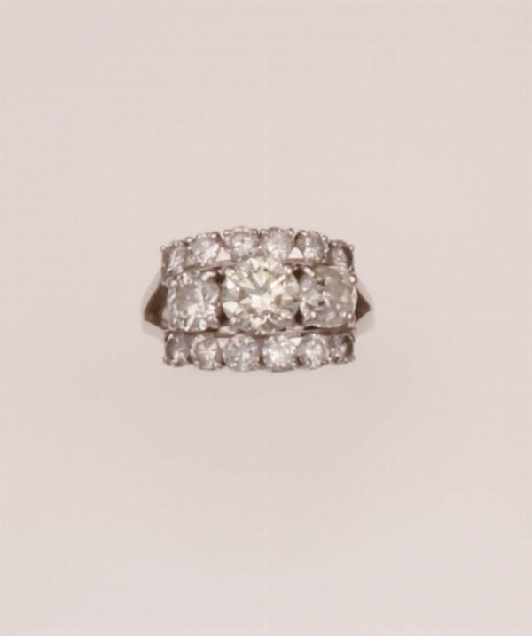 Old-cut diamond and gold ring