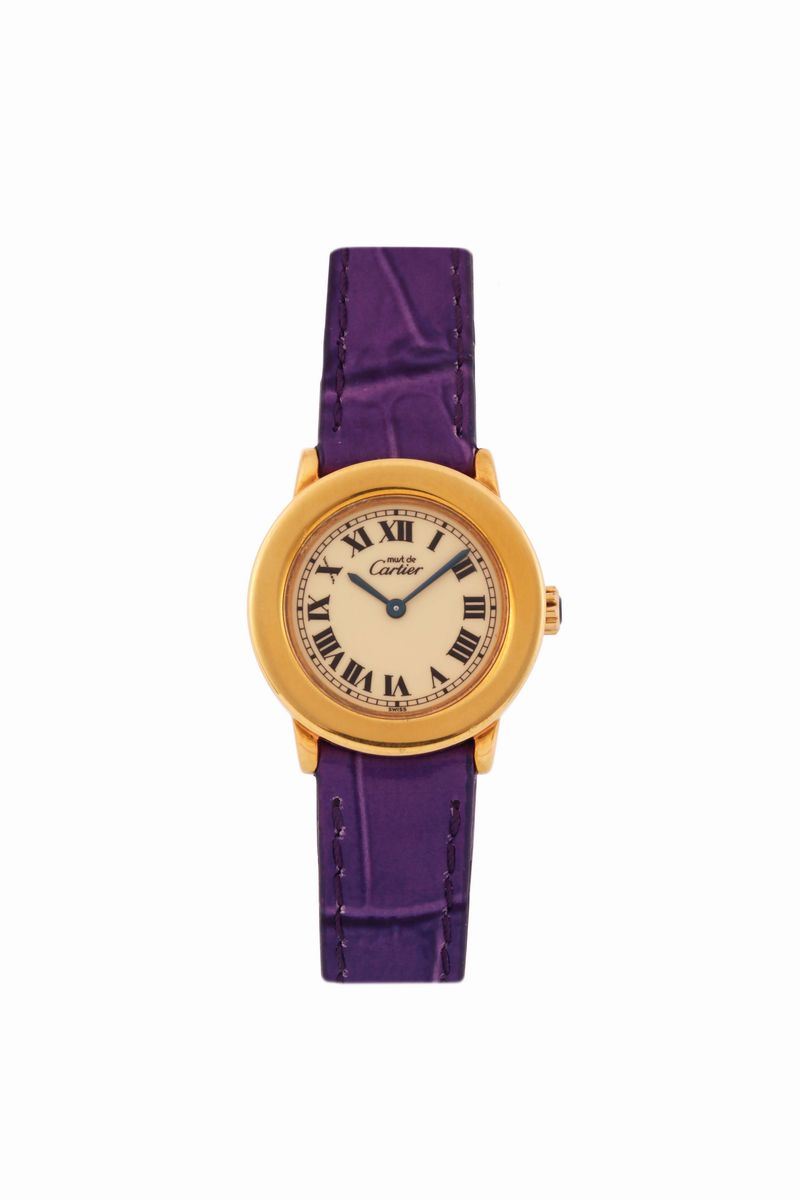 Cartier, Must de Cartier, Ref.1801. Fine, gold plated, lady's quartz wristwatch with gold plated buckle. Made circa 1990  - Auction Watches and Pocket Watches - Cambi Casa d'Aste