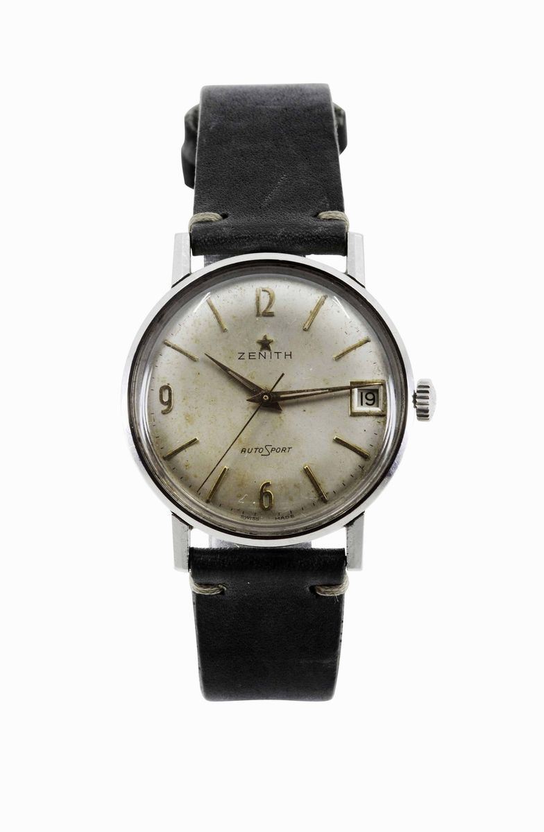 ZENITH, Auto Sport, orologio da polso, in acciaio, con datario. Realizzato nel 1950 circa  - Auction Vintage, Jewels and Watches - Cambi Casa d'Aste