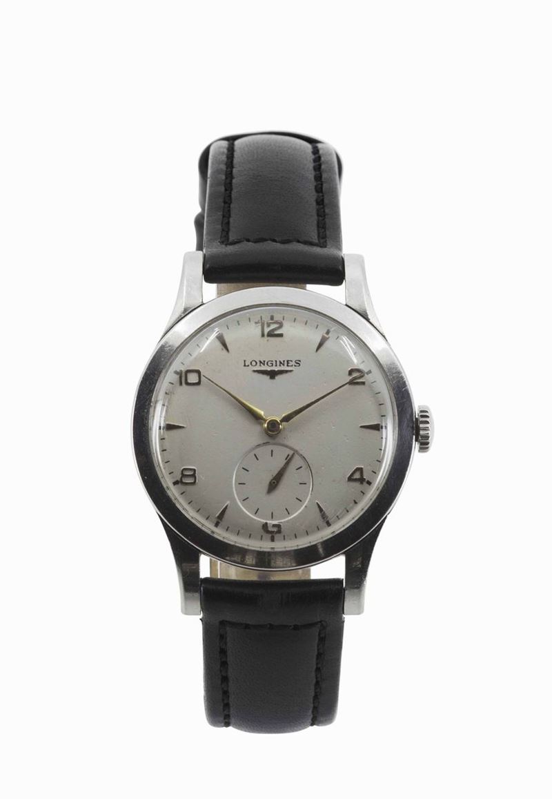 LONGINES, orologio da polso, in acciaio. Realizzato nel 1950 circa  - Asta Vintage, Gioielli e Orologi - Cambi Casa d'Aste