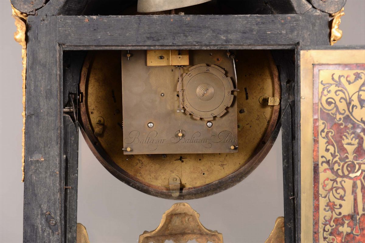 Pendola da Tavolo con Intarsi in Boulle, Francia Luigi XIV